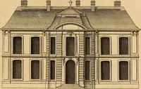 An illustration from L'art de bâtir des maisons de campagne : où L'on traite de leur distribution, de leur construction, & de leur decoration ... Avec l'explication de ces projets, et des desseins de menuiserie, de serrurerie, de parterres, & d'autres ornemens propres à la decoration intérieure & extérieure ... (1761)