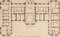 Picture 8 of 179 from L'art de bâtir des maisons de campagne : où L'on traite de leur distribution, de leur construction, & de leur decoration ... Avec l'explication de ces projets, et des desseins de menuiserie, de serrurerie, de parterres, & d'autres ornemens propres à la decoration intérieure & extérieure ... (1761), leaf 24