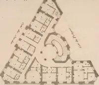 Picture 12 of 179 from L'art de bâtir des maisons de campagne : où L'on traite de leur distribution, de leur construction, & de leur decoration ... Avec l'explication de ces projets, et des desseins de menuiserie, de serrurerie, de parterres, & d'autres ornemens propres à la decoration intérieure & extérieure ... (1761), leaf 38