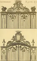 Picture 151 of 179 from L'art de bâtir des maisons de campagne : où L'on traite de leur distribution, de leur construction, & de leur decoration ... Avec l'explication de ces projets, et des desseins de menuiserie, de serrurerie, de parterres, & d'autres ornemens propres à la decoration intérieure & extérieure ... (1761), leaf 420