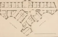 Picture 15 of 179 from L'art de bâtir des maisons de campagne : où L'on traite de leur distribution, de leur construction, & de leur decoration ... Avec l'explication de ces projets, et des desseins de menuiserie, de serrurerie, de parterres, & d'autres ornemens propres à la decoration intérieure & extérieure ... (1761), leaf 48
