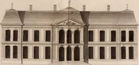 Picture 21 of 179 from L'art de bâtir des maisons de campagne : où L'on traite de leur distribution, de leur construction, & de leur decoration ... Avec l'explication de ces projets, et des desseins de menuiserie, de serrurerie, de parterres, & d'autres ornemens propres à la decoration intérieure & extérieure ... (1761), leaf 64