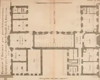 Picture 23 of 179 from L'art de bâtir des maisons de campagne : où L'on traite de leur distribution, de leur construction, & de leur decoration ... Avec l'explication de ces projets, et des desseins de menuiserie, de serrurerie, de parterres, & d'autres ornemens propres à la decoration intérieure & extérieure ... (1761), leaf 68
