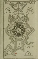 An illustration from L'art de fortifier, de defendre, et d'attaquer les places : suivant les methodes françoises, hollandoises, italiennes & espagnoles, le tout enrichy de figures en taille douce (1677)