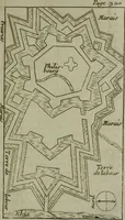 An illustration from L'art de fortifier, de defendre, et d'attaquer les places : suivant les methodes françoises, hollandoises, italiennes & espagnoles, le tout enrichy de figures en taille douce (1677)