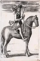 Picture 1 of 6 from L'art de monter à cheval : pour elever la noblesse dans les plus beaux airs du manege : enseignée & pratiquée par les illustres & fameux ecuyers de France, tant pour les voltes, caprioles, courbettes, passades, sauts de terre à terre, courses de bagues; que pour tout ce que le cavalier doit sçavoir pour se rendre habile homme de cheval : avec les figures necessaires & les remedes pour guerir les maladies des chevaux (1691), leaf 4