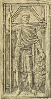 An illustration from L'arte nell'industria : lavori di legno e pastiglia, lavori di metallo, lavori di pietra, marmo, alabastro, ceramica, musaico, vetro, lavori di osso e avorio, lavori tessili, carte da parati e cuoi decorati, ricami, pizzi, cartelloni, stampe, ecc. (1907)