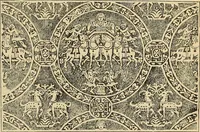 An illustration from L'arte nell'industria : lavori di legno e pastiglia, lavori di metallo, lavori di pietra, marmo, alabastro, ceramica, musaico, vetro, lavori di osso e avorio, lavori tessili, carte da parati e cuoi decorati, ricami, pizzi, cartelloni, stampe, ecc. (1907)