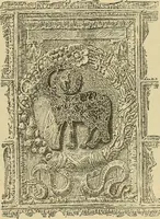 An illustration from L'arte nell'industria : lavori di legno e pastiglia, lavori di metallo, lavori di pietra, marmo, alabastro, ceramica, musaico, vetro, lavori di osso e avorio, lavori tessili, carte da parati e cuoi decorati, ricami, pizzi, cartelloni, stampe, ecc. (1907)