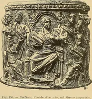 Picture 169 of 483 from L'arte nell'industria : lavori di legno e pastiglia, lavori di metallo, lavori di pietra, marmo, alabastro, ceramica, musaico, vetro, lavori di osso e avorio, lavori tessili, carte da parati e cuoi decorati, ricami, pizzi, cartelloni, stampe, ecc. (1907), leaf 172
