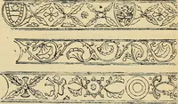 An illustration from L'arte nell'industria : lavori di legno e pastiglia, lavori di metallo, lavori di pietra, marmo, alabastro, ceramica, musaico, vetro, lavori di osso e avorio, lavori tessili, carte da parati e cuoi decorati, ricami, pizzi, cartelloni, stampe, ecc. (1907)