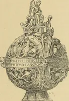 An illustration from L'arte nell'industria : lavori di legno e pastiglia, lavori di metallo, lavori di pietra, marmo, alabastro, ceramica, musaico, vetro, lavori di osso e avorio, lavori tessili, carte da parati e cuoi decorati, ricami, pizzi, cartelloni, stampe, ecc. (1907)