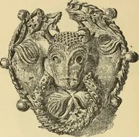 An illustration from L'arte nell'industria : lavori di legno e pastiglia, lavori di metallo, lavori di pietra, marmo, alabastro, ceramica, musaico, vetro, lavori di osso e avorio, lavori tessili, carte da parati e cuoi decorati, ricami, pizzi, cartelloni, stampe, ecc. (1907)