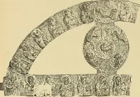 An illustration from L'arte nell'industria : lavori di legno e pastiglia, lavori di metallo, lavori di pietra, marmo, alabastro, ceramica, musaico, vetro, lavori di osso e avorio, lavori tessili, carte da parati e cuoi decorati, ricami, pizzi, cartelloni, stampe, ecc. (1907)
