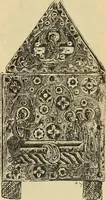 An illustration from L'arte nell'industria : lavori di legno e pastiglia, lavori di metallo, lavori di pietra, marmo, alabastro, ceramica, musaico, vetro, lavori di osso e avorio, lavori tessili, carte da parati e cuoi decorati, ricami, pizzi, cartelloni, stampe, ecc. (1907)