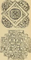 An illustration from L'arte nell'industria : lavori di legno e pastiglia, lavori di metallo, lavori di pietra, marmo, alabastro, ceramica, musaico, vetro, lavori di osso e avorio, lavori tessili, carte da parati e cuoi decorati, ricami, pizzi, cartelloni, stampe, ecc. (1907)