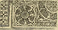 An illustration from L'arte nell'industria : lavori di legno e pastiglia, lavori di metallo, lavori di pietra, marmo, alabastro, ceramica, musaico, vetro, lavori di osso e avorio, lavori tessili, carte da parati e cuoi decorati, ricami, pizzi, cartelloni, stampe, ecc. (1907)