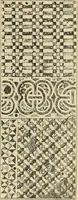 An illustration from L'arte nell'industria : lavori di legno e pastiglia, lavori di metallo, lavori di pietra, marmo, alabastro, ceramica, musaico, vetro, lavori di osso e avorio, lavori tessili, carte da parati e cuoi decorati, ricami, pizzi, cartelloni, stampe, ecc. (1907)