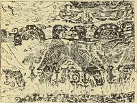 An illustration from L'arte nell'industria : lavori di legno e pastiglia, lavori di metallo, lavori di pietra, marmo, alabastro, ceramica, musaico, vetro, lavori di osso e avorio, lavori tessili, carte da parati e cuoi decorati, ricami, pizzi, cartelloni, stampe, ecc. (1907)