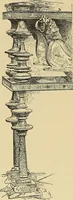 An illustration from L'arte nell'industria : lavori di legno e pastiglia, lavori di metallo, lavori di pietra, marmo, alabastro, ceramica, musaico, vetro, lavori di osso e avorio, lavori tessili, carte da parati e cuoi decorati, ricami, pizzi, cartelloni, stampe, ecc. (1907)