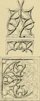 An illustration from L'arte nell'industria : lavori di legno e pastiglia, lavori di metallo, lavori di pietra, marmo, alabastro, ceramica, musaico, vetro, lavori di osso e avorio, lavori tessili, carte da parati e cuoi decorati, ricami, pizzi, cartelloni, stampe, ecc. (1907)