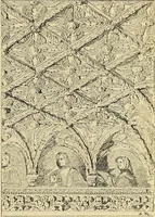An illustration from L'arte nell'industria : lavori di legno e pastiglia, lavori di metallo, lavori di pietra, marmo, alabastro, ceramica, musaico, vetro, lavori di osso e avorio, lavori tessili, carte da parati e cuoi decorati, ricami, pizzi, cartelloni, stampe, ecc. (1907)