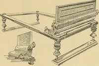 An illustration from L'arte nell'industria : lavori di legno e pastiglia, lavori di metallo, lavori di pietra, marmo, alabastro, ceramica, musaico, vetro, lavori di osso e avorio, lavori tessili, carte da parati e cuoi decorati, ricami, pizzi, cartelloni, stampe, ecc. (1907)