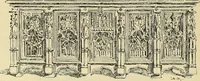 An illustration from L'arte nell'industria : lavori di legno e pastiglia, lavori di metallo, lavori di pietra, marmo, alabastro, ceramica, musaico, vetro, lavori di osso e avorio, lavori tessili, carte da parati e cuoi decorati, ricami, pizzi, cartelloni, stampe, ecc. (1907)