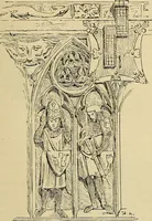 An illustration from L'arte nell'industria : lavori di legno e pastiglia, lavori di metallo, lavori di pietra, marmo, alabastro, ceramica, musaico, vetro, lavori di osso e avorio, lavori tessili, carte da parati e cuoi decorati, ricami, pizzi, cartelloni, stampe, ecc. (1907)