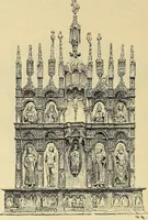An illustration from L'arte nell'industria : lavori di legno e pastiglia, lavori di metallo, lavori di pietra, marmo, alabastro, ceramica, musaico, vetro, lavori di osso e avorio, lavori tessili, carte da parati e cuoi decorati, ricami, pizzi, cartelloni, stampe, ecc. (1907)