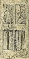 An illustration from L'arte nell'industria : lavori di legno e pastiglia, lavori di metallo, lavori di pietra, marmo, alabastro, ceramica, musaico, vetro, lavori di osso e avorio, lavori tessili, carte da parati e cuoi decorati, ricami, pizzi, cartelloni, stampe, ecc. (1907)