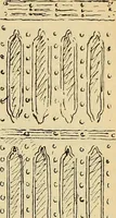 An illustration from L'arte nell'industria : lavori di legno e pastiglia, lavori di metallo, lavori di pietra, marmo, alabastro, ceramica, musaico, vetro, lavori di osso e avorio, lavori tessili, carte da parati e cuoi decorati, ricami, pizzi, cartelloni, stampe, ecc. (1907)