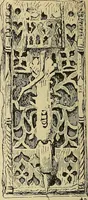 An illustration from L'arte nell'industria : lavori di legno e pastiglia, lavori di metallo, lavori di pietra, marmo, alabastro, ceramica, musaico, vetro, lavori di osso e avorio, lavori tessili, carte da parati e cuoi decorati, ricami, pizzi, cartelloni, stampe, ecc. (1907)