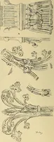 An illustration from L'arte nell'industria : lavori di legno e pastiglia, lavori di metallo, lavori di pietra, marmo, alabastro, ceramica, musaico, vetro, lavori di osso e avorio, lavori tessili, carte da parati e cuoi decorati, ricami, pizzi, cartelloni, stampe, ecc. (1907)