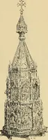 An illustration from L'arte nell'industria : lavori di legno e pastiglia, lavori di metallo, lavori di pietra, marmo, alabastro, ceramica, musaico, vetro, lavori di osso e avorio, lavori tessili, carte da parati e cuoi decorati, ricami, pizzi, cartelloni, stampe, ecc. (1907)