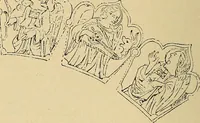 An illustration from L'arte nell'industria : lavori di legno e pastiglia, lavori di metallo, lavori di pietra, marmo, alabastro, ceramica, musaico, vetro, lavori di osso e avorio, lavori tessili, carte da parati e cuoi decorati, ricami, pizzi, cartelloni, stampe, ecc. (1907)