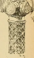 An illustration from L'arte nell'industria : lavori di legno e pastiglia, lavori di metallo, lavori di pietra, marmo, alabastro, ceramica, musaico, vetro, lavori di osso e avorio, lavori tessili, carte da parati e cuoi decorati, ricami, pizzi, cartelloni, stampe, ecc. (1907)