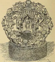 An illustration from L'arte nell'industria : lavori di legno e pastiglia, lavori di metallo, lavori di pietra, marmo, alabastro, ceramica, musaico, vetro, lavori di osso e avorio, lavori tessili, carte da parati e cuoi decorati, ricami, pizzi, cartelloni, stampe, ecc. (1907)