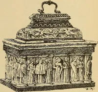 An illustration from L'arte nell'industria : lavori di legno e pastiglia, lavori di metallo, lavori di pietra, marmo, alabastro, ceramica, musaico, vetro, lavori di osso e avorio, lavori tessili, carte da parati e cuoi decorati, ricami, pizzi, cartelloni, stampe, ecc. (1907)