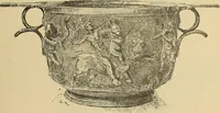 An illustration from L'arte nell'industria : lavori di legno e pastiglia, lavori di metallo, lavori di pietra, marmo, alabastro, ceramica, musaico, vetro, lavori di osso e avorio, lavori tessili, carte da parati e cuoi decorati, ricami, pizzi, cartelloni, stampe, ecc. (1907)