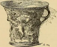 An illustration from L'arte nell'industria : lavori di legno e pastiglia, lavori di metallo, lavori di pietra, marmo, alabastro, ceramica, musaico, vetro, lavori di osso e avorio, lavori tessili, carte da parati e cuoi decorati, ricami, pizzi, cartelloni, stampe, ecc. (1907)