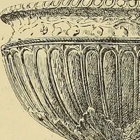 An illustration from L'arte nell'industria : lavori di legno e pastiglia, lavori di metallo, lavori di pietra, marmo, alabastro, ceramica, musaico, vetro, lavori di osso e avorio, lavori tessili, carte da parati e cuoi decorati, ricami, pizzi, cartelloni, stampe, ecc. (1907)