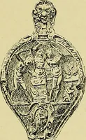 An illustration from L'arte nell'industria : lavori di legno e pastiglia, lavori di metallo, lavori di pietra, marmo, alabastro, ceramica, musaico, vetro, lavori di osso e avorio, lavori tessili, carte da parati e cuoi decorati, ricami, pizzi, cartelloni, stampe, ecc. (1907)