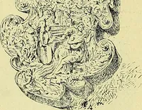 An illustration from L'arte nell'industria : lavori di legno e pastiglia, lavori di metallo, lavori di pietra, marmo, alabastro, ceramica, musaico, vetro, lavori di osso e avorio, lavori tessili, carte da parati e cuoi decorati, ricami, pizzi, cartelloni, stampe, ecc. (1907)