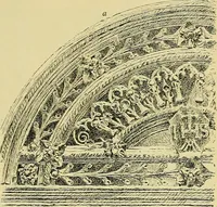 An illustration from L'arte nell'industria : lavori di legno e pastiglia, lavori di metallo, lavori di pietra, marmo, alabastro, ceramica, musaico, vetro, lavori di osso e avorio, lavori tessili, carte da parati e cuoi decorati, ricami, pizzi, cartelloni, stampe, ecc. (1907)