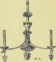 An illustration from L'arte nell'industria : lavori di legno e pastiglia, lavori di metallo, lavori di pietra, marmo, alabastro, ceramica, musaico, vetro, lavori di osso e avorio, lavori tessili, carte da parati e cuoi decorati, ricami, pizzi, cartelloni, stampe, ecc. (1907)