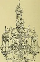 An illustration from L'arte nell'industria : lavori di legno e pastiglia, lavori di metallo, lavori di pietra, marmo, alabastro, ceramica, musaico, vetro, lavori di osso e avorio, lavori tessili, carte da parati e cuoi decorati, ricami, pizzi, cartelloni, stampe, ecc. (1907)