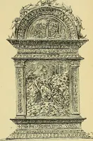An illustration from L'arte nell'industria : lavori di legno e pastiglia, lavori di metallo, lavori di pietra, marmo, alabastro, ceramica, musaico, vetro, lavori di osso e avorio, lavori tessili, carte da parati e cuoi decorati, ricami, pizzi, cartelloni, stampe, ecc. (1907)