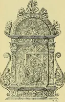 An illustration from L'arte nell'industria : lavori di legno e pastiglia, lavori di metallo, lavori di pietra, marmo, alabastro, ceramica, musaico, vetro, lavori di osso e avorio, lavori tessili, carte da parati e cuoi decorati, ricami, pizzi, cartelloni, stampe, ecc. (1907)