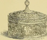 An illustration from L'arte nell'industria : lavori di legno e pastiglia, lavori di metallo, lavori di pietra, marmo, alabastro, ceramica, musaico, vetro, lavori di osso e avorio, lavori tessili, carte da parati e cuoi decorati, ricami, pizzi, cartelloni, stampe, ecc. (1907)